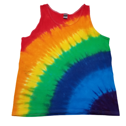 Handmade Tie Dye Rainbow Diagonal Stripe Burst Tank Top Size Medium M