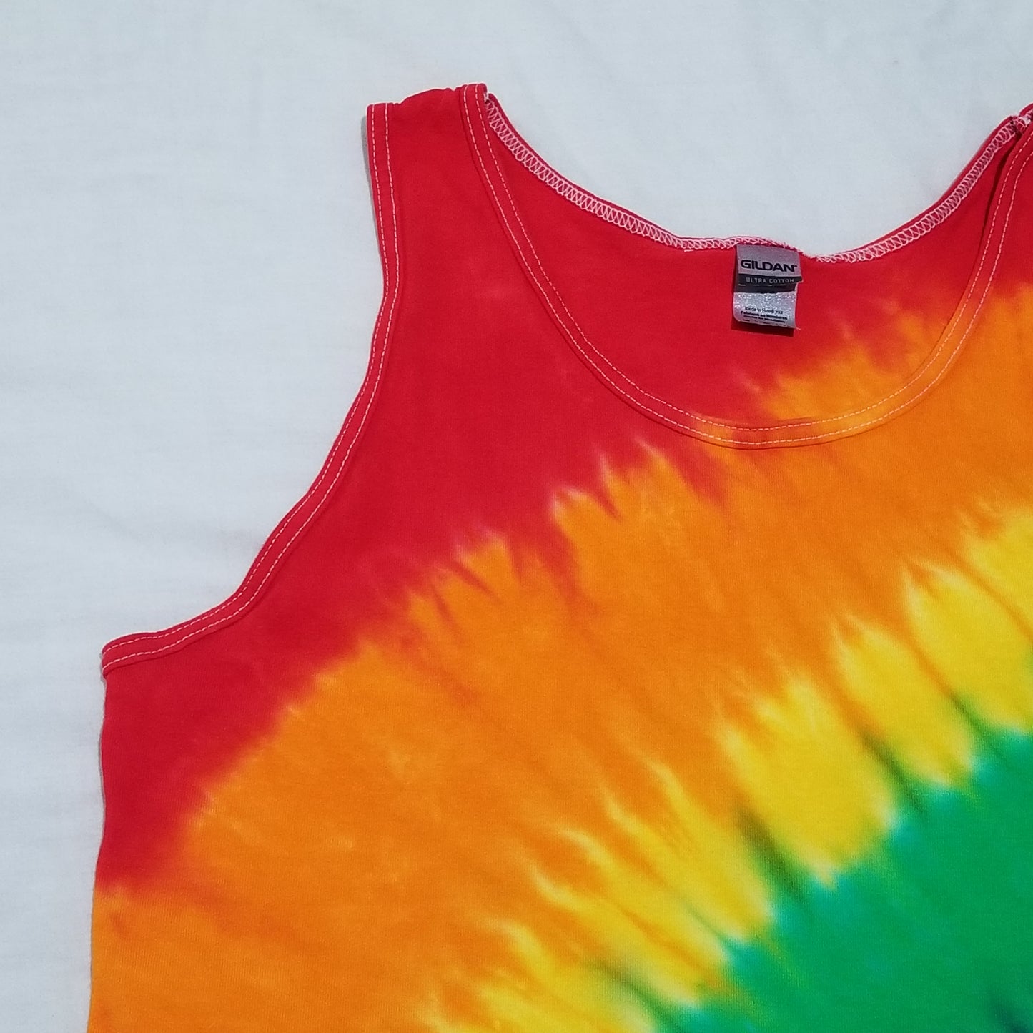 Handmade Tie Dye Rainbow Diagonal Stripe Burst Tank Top Size Medium M