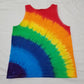 Handmade Tie Dye Rainbow Diagonal Stripe Burst Tank Top Size Medium M