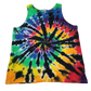 Handmade Tie Dye Rainbow & Black Spiral Tank Top Size Large L