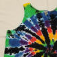 Handmade Tie Dye Rainbow & Black Spiral Tank Top Size Large L