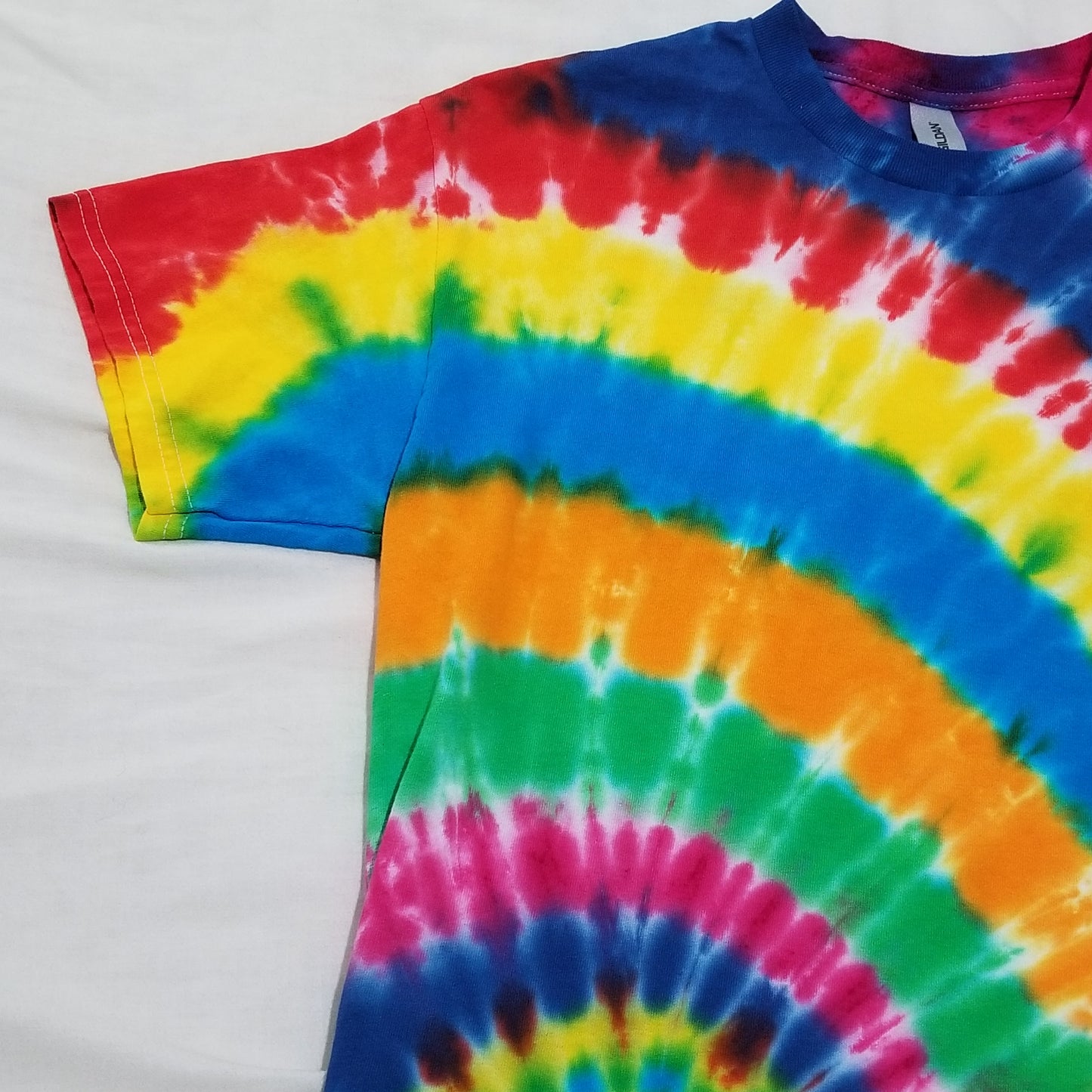 Handmade Tie Dye Funky Rainbow Offset Spiral T-Shirt Size Medium