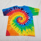 Handmade Tie Dye Rainbow Spiral Swirl Kid's Youth T-Shirt Size Large L