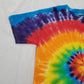 Handmade Tie Dye Rainbow Spiral Swirl Kid's Youth T-Shirt Size Large L