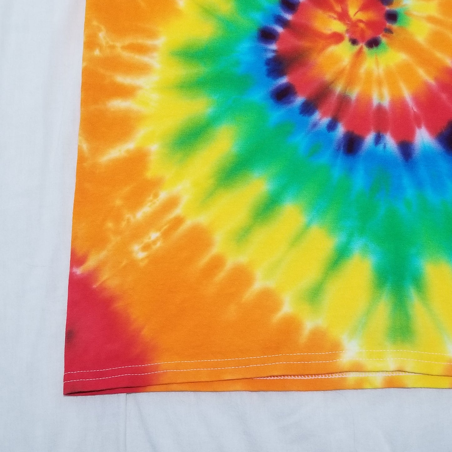 Handmade Tie Dye Rainbow Spiral Swirl Kid's Youth T-Shirt Size Large L