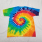 Handmade Tie Dye Rainbow Spiral Swirl Kid's Youth T-Shirt Size Large L