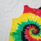 Handmade Tie Dye Green Red Yellow Black Rastafari Spiral Tank Top Size XL