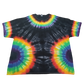 Handmade Tie Dye Triple Rainbow & Black T-Shirt Size 4XL