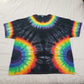 Handmade Tie Dye Triple Rainbow & Black T-Shirt Size 4XL