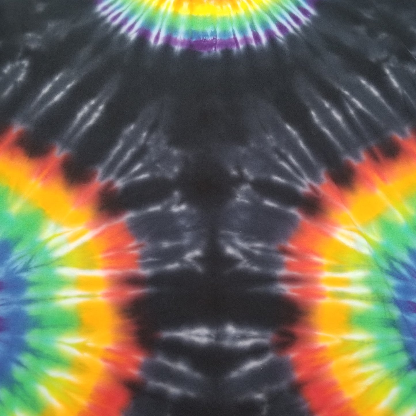 Handmade Tie Dye Triple Rainbow & Black T-Shirt Size 4XL