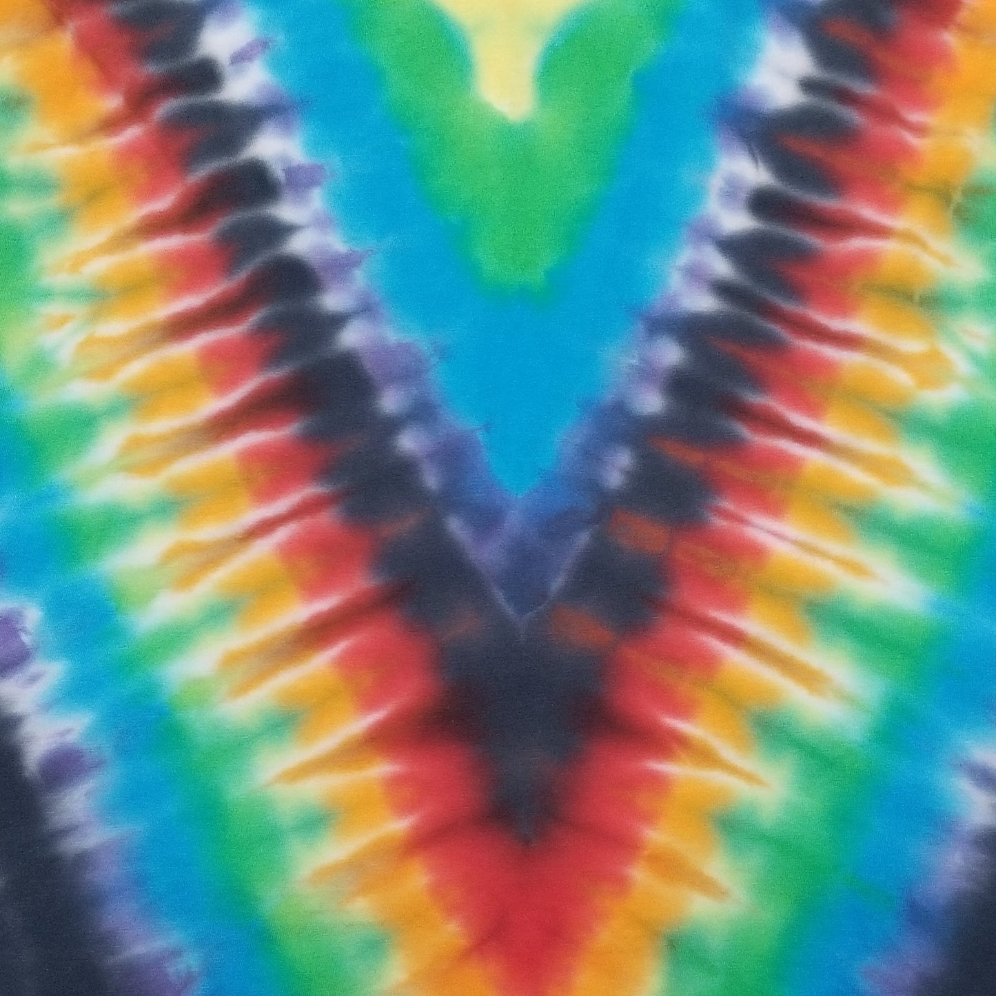 Handmade Tie Dye Rainbow & Black V-Pattern Women's Tank Top Size Large L