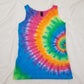 Handmade Tie Dye Pastel Rainbow Spiral Women's Tank Top Size Medium M