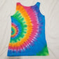 Handmade Tie Dye Pastel Rainbow Spiral Women's Tank Top Size Medium M