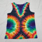 Handmade Tie Dye Double Rainbow & Black Men's Tank Top Size Medium M