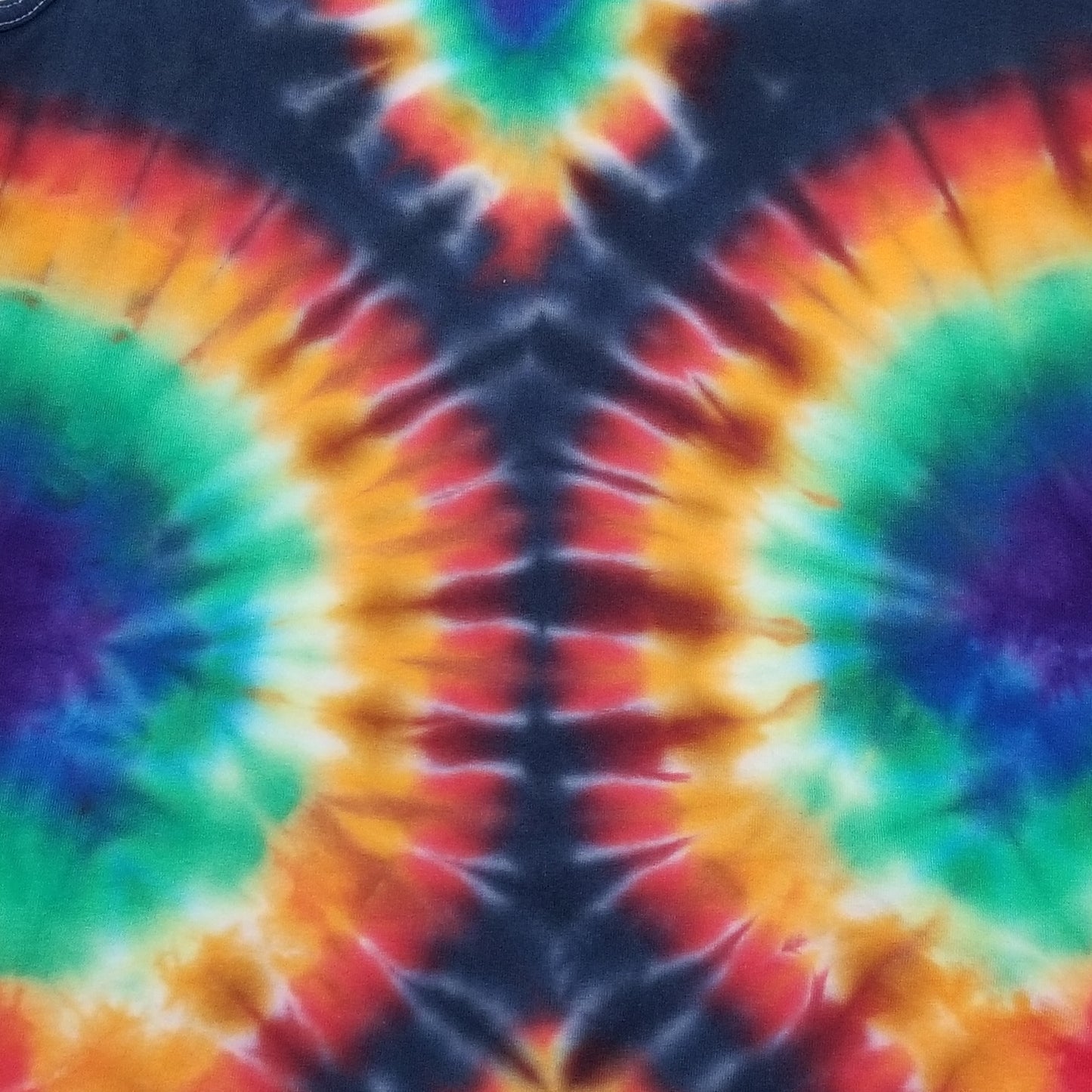 Handmade Tie Dye Double Rainbow & Black Men's Tank Top Size Medium M