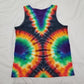 Handmade Tie Dye Double Rainbow & Black Men's Tank Top Size Medium M