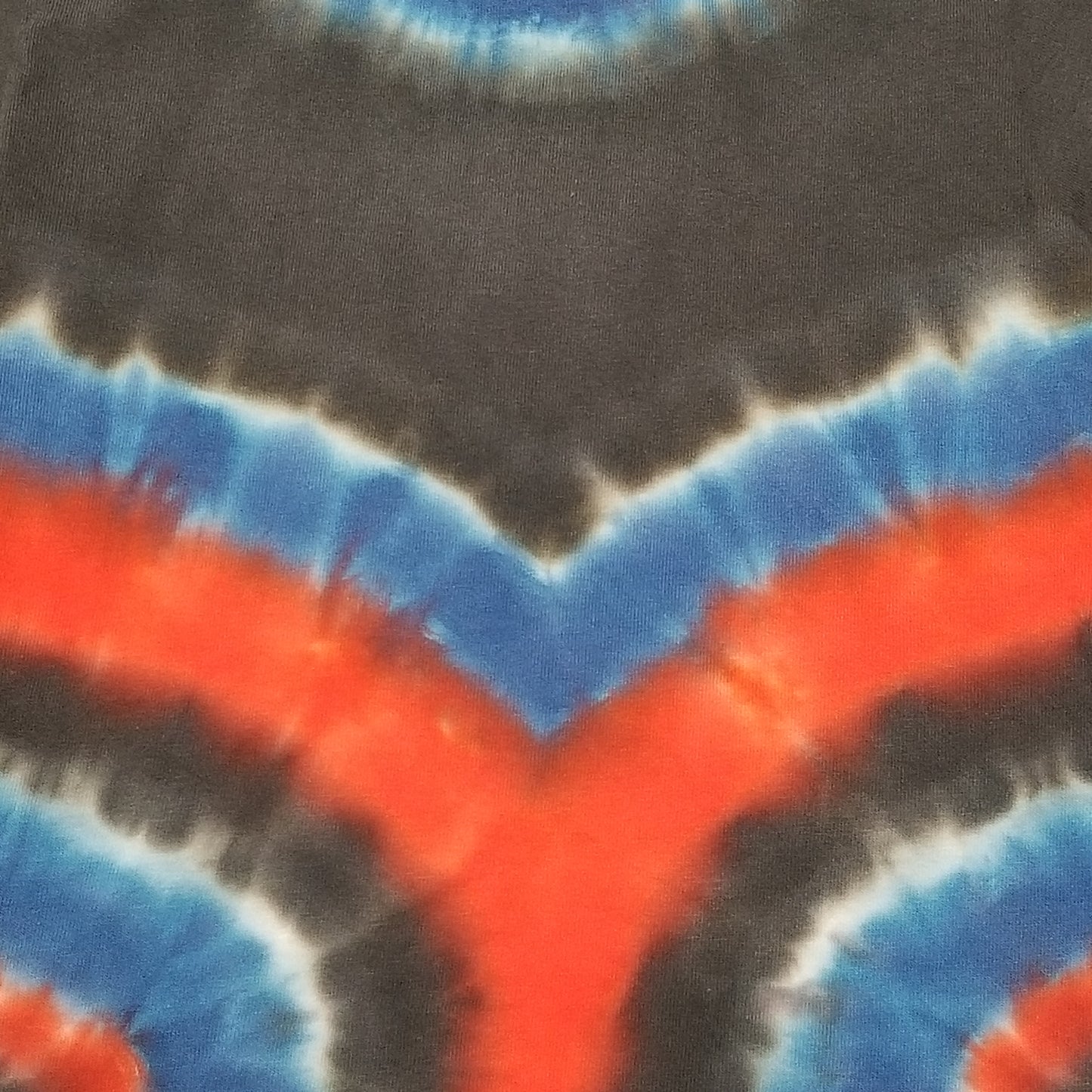 Handmade Tie Dye Red Blue & Black V-Pattern Toddler T-Shirt Size 4T