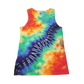 Handmade Tie Dye Rainbow Scrunch & Diagonal Black Wave Men's Tank Top Size Small S