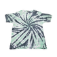 Handmade Tie Dye Seafoam Green & Stormy Gray Spider Spiral Kids T-Shirt Youth Size XL