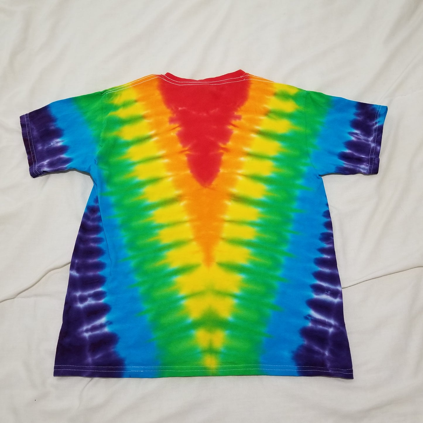 Handmade Tie Die Rainbow V-Pattern Kid's T-Shirt Youth Size Large L