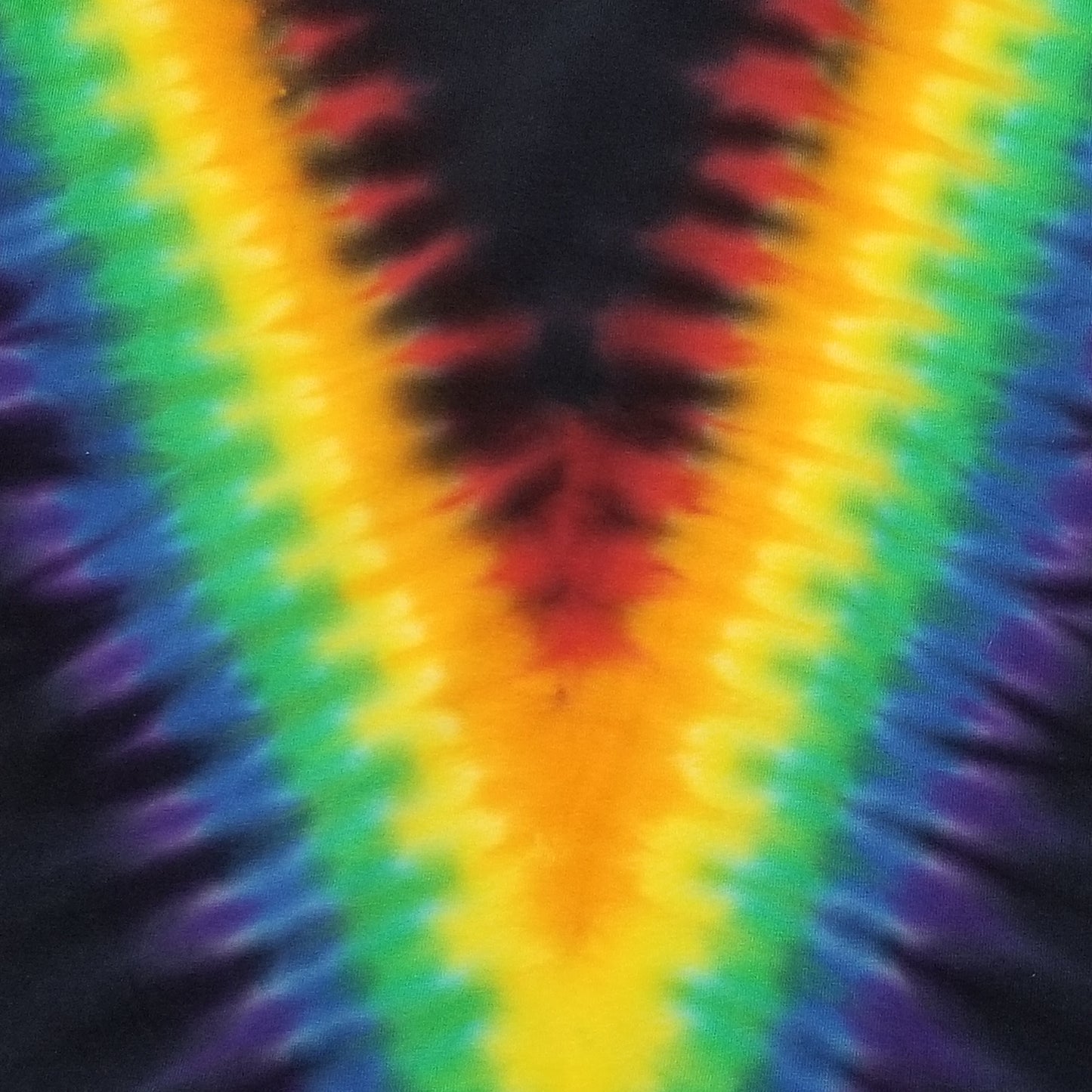 Handmade Tie Dye Rainbow & Black V-Pattern Kid's T-Shirt Youth Size Small S