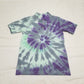 Handmade Tie Dye Seafoam Green Lilac Purple & Stormy Gray Men's Polo Shirt Size Small S