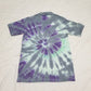 Handmade Tie Dye Seafoam Green Lilac Purple & Stormy Gray Men's Polo Shirt Size Small S