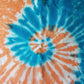 Handmade Tie Dye Turquoise & Peach Spiral Scrunch Men's Polo Size XL Upcycled Dockers