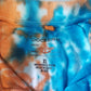 Handmade Tie Dye Turquoise & Peach Spiral Scrunch Men's Polo Size XL Upcycled Dockers