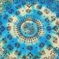 Handmade Tie Dye Turquoise & Citrus Yellow Spiral Paisley Bandana 20x20