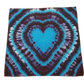 Handmade Tie Dye Turquoise Navy Blue & Purple Heart Burst 20x20 Bandana