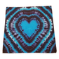 Handmade Tie Dye Turquoise Navy Blue & Purple Heart Burst 20x20 Bandana