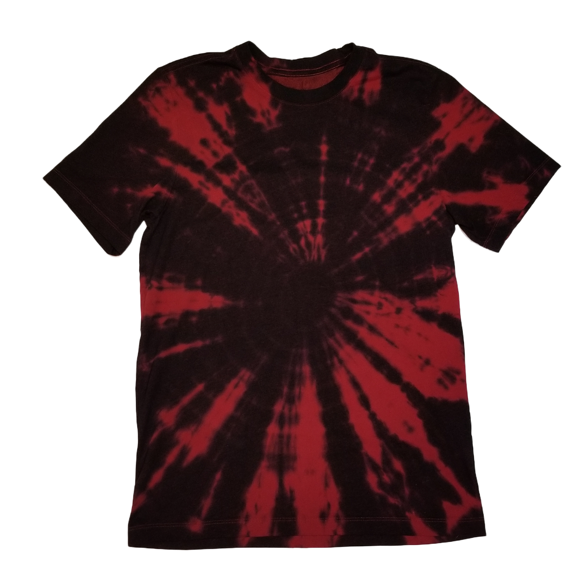 Handmade Upcycled Tie Dye Red Black Bull s Eye Sunburst T Shirt